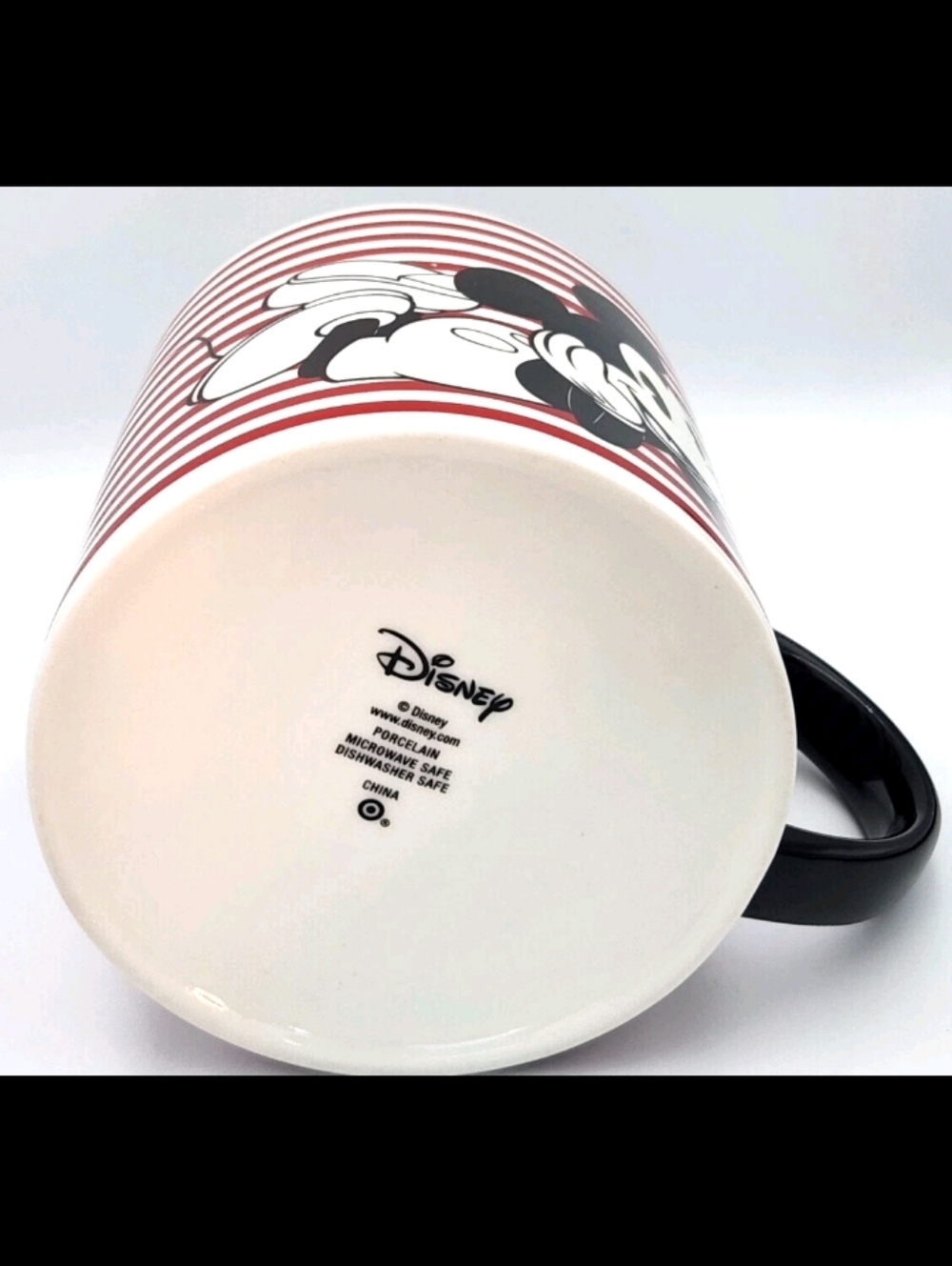 Mickey Mouse Striped Ceramic Mug-(24oz)❤️🖤 - Picture 3 of 7